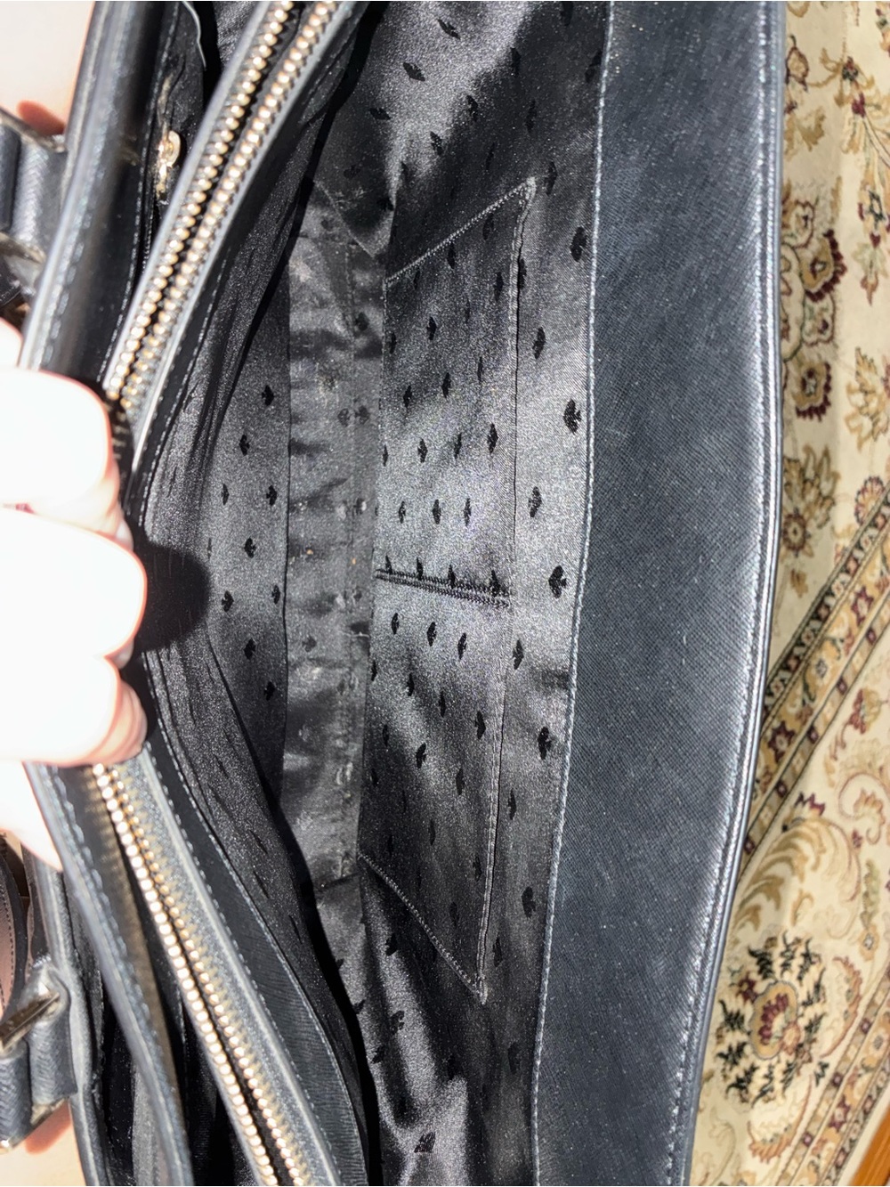 kate spade Black Saffiano Leather Tote with Luggage Tag - Picture 7 of 13